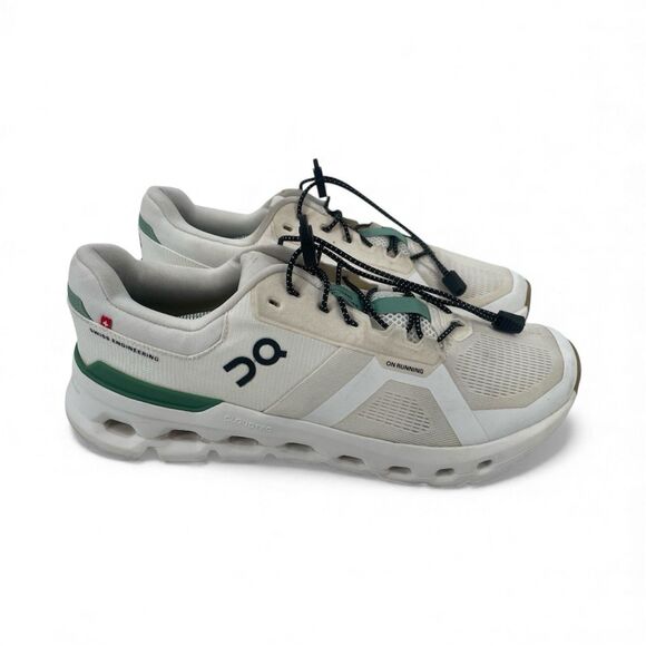 On Cloud Running Cloudrunner 2 Shoes White Green 3ME10142404 Men’s Size 11.5 - Picture 2 of 16